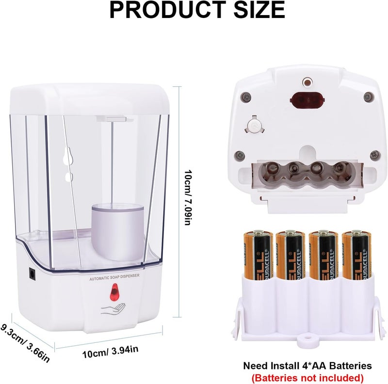 GreeSuit Automatic Soap Dispenser Wall Mounted: 700ml/23.7oz Commercial Hand Soap Dispenser Wall Mount, Touchless Electric Sensor Pump for Home Kitchen Bathroom Offices Hotel Commercial Restaurant - Image 3